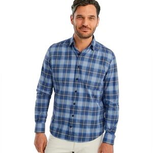 johnnie-O Mackie Hangin' Out Men’s Blue Button Up Dress Shirt Size XXL